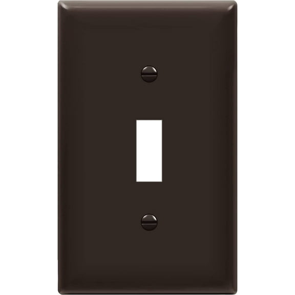 ENERLITES Toggle Light Switch Wall Plate, Gloss Finish, Size 1-Gang, Unbreakable Polycarbonate Thermoplastic, 8811-BR, Brown, Standard