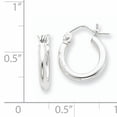 thumbnail image 2 of Boucles d'Oreilles Créoles en Argent Sterling Rhodié 2mm QE4375, 2 of 2