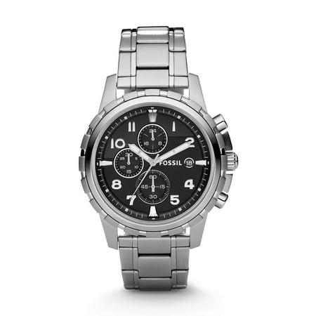 Silver Yellow Wrist Watch - Fossil Men's Dean Stainless Steel Chronograph Watch (Style: FS4542)