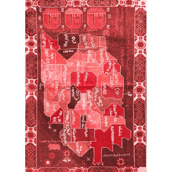 Ahgly Company Indoor Rectangle Persian Red Traditional Area Rugs, 5' x 7'