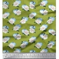 thumbnail image 1 of Soimoi Green Heavy Canvas Fabric Heart Bottle & Rose Floral Print Sewing Fabric Yard 58 Inch Wide, 1 of 3