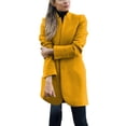 thumbnail image 2 of Tiqkatyck Womens Tops Clearance Womens Artificial Wool Coat Trench Jacket Ladies Warm Long Overcoat Outwear Open Sleeve Cardigan Jacket Solid Coat winter coat Yellow Yellow L, 2 of 6