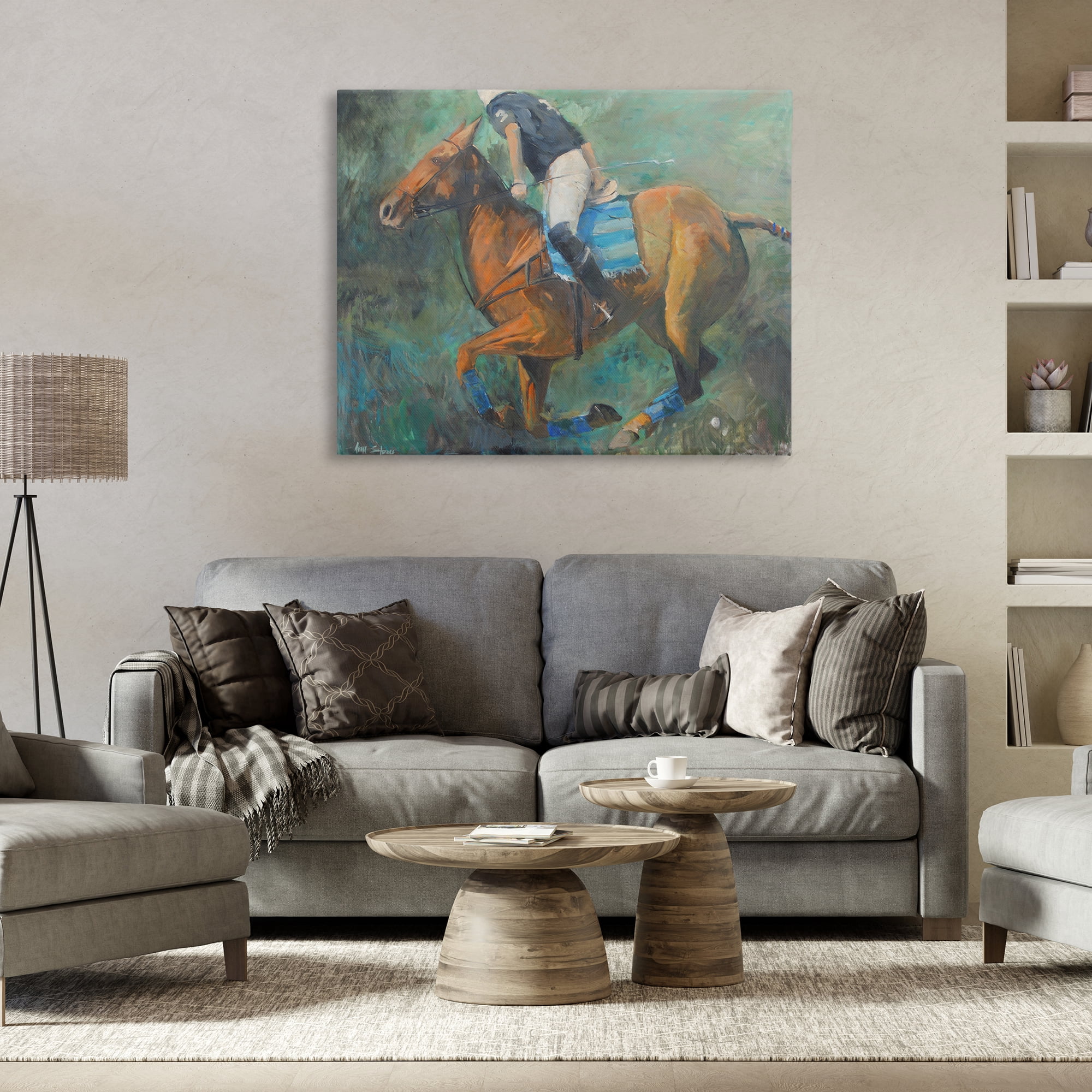 Stupell Industries Polo Rider in Dynamic Motion Canvas Wall Art, design by Jadei Graphics