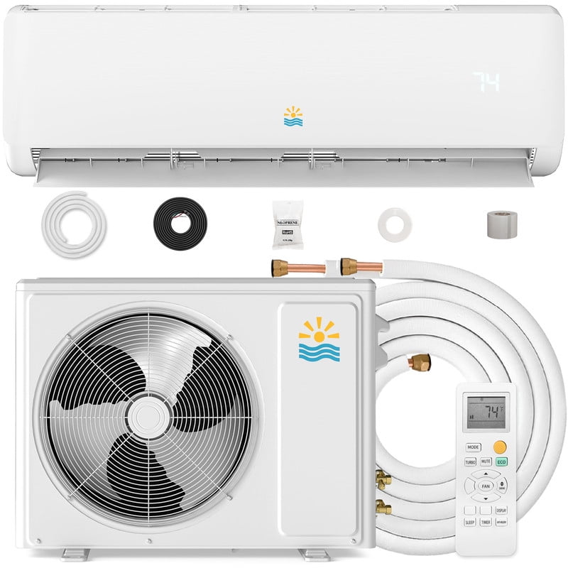 ETUST WORTHY OF TRUST Etust 9000 BTU Mini Split AC Heating System with Heat Pump 19 SEER2 115V Ductless Air Conditioner for Home Office Quiet Inverter Split Unit AC and Heat