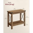 thumbnail image 2 of 2-Tier End Table with Lower Shelf, Small Accent Table Nightstand, Rustic Farmhouse Design, Sturdy Wooden Construction – Honey Brown, 2 of 5