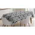 thumbnail image 1 of Music Tablecloth, Blues Jazz Punk Rock Various Type of Folk Indie Rap Reggae Peace Sign Sing Art, Rectangle Satin Table Cover Accent for Dining Room and Kitchen, 60" X 84", Black White, by Ambesonne, 1 of 2