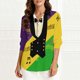 thumbnail image 1 of TaTaai Women's Mardi Gras Print Long Sleeve Loose Casual Shirt Unisex Lapel Button Down Blouse Fashion Holiday Top for Daily Office Party Streetwear Spring Summer Wear Gift, 1 of 9