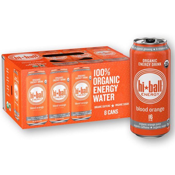 Hiball Energy Blood Orange Certified Organic Energy Drink, 16 Fluid