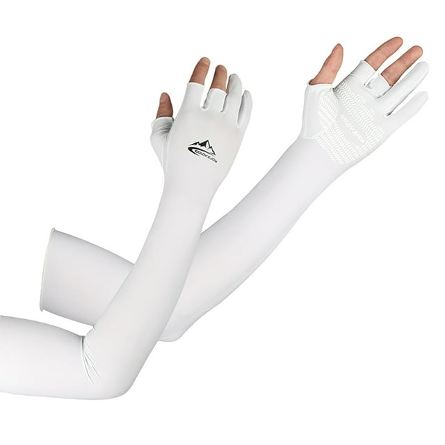 Manches Rafraîchissantes avec Doigts Ergonomiques Hommes Femmes Protection UV Manches Longues pour Cyclisme Conduite Course Golf Football Basketball