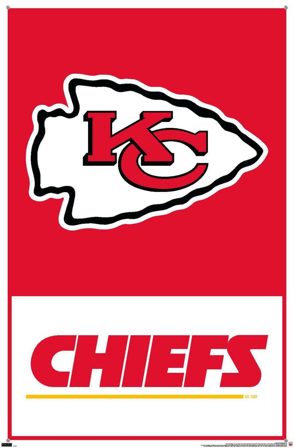 NFL Kansas City Chiefs - Logo 21 Wall Poster, 22.375" x 34"