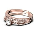thumbnail image 4 of Infinity Loop 1.50 Carat Round Cut Diamond Moissanite Engagement Ring, Twisted Wedding Band in 925 Sterling Silver With 18k Rose Gold Plating, Trio Set, Matching Band, Anniversary, 4 of 4