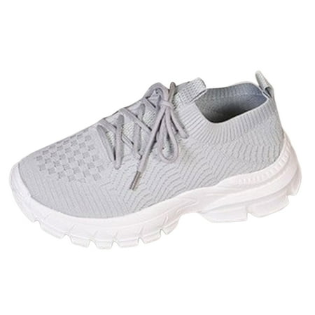 GEWSEY Slip On Sneakers Women Walking Shoes Lightweight Slip-on Flats Breathable Gray 8.5