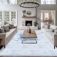 thumbnail image 3 of Cute Bow Area Rugs 8'x10', Washable Small Throw Rugs for Living Room Patio, Blue Bowknot Minimalist Solid Color Indoor Outdoor Rug Non-Slip Low Pile Carpet Runner Reversible Floor Mats, 3 of 8