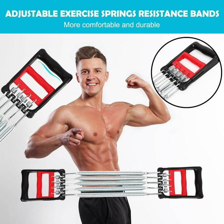 Chest Arm Expander Adjustable Exercise Springs Resistance Bands for Men Home Fitness Equipment with 5 Metal Spring for Home Gym Muscle Training Exerciser 1 PCS Red BlackBlack Walmart