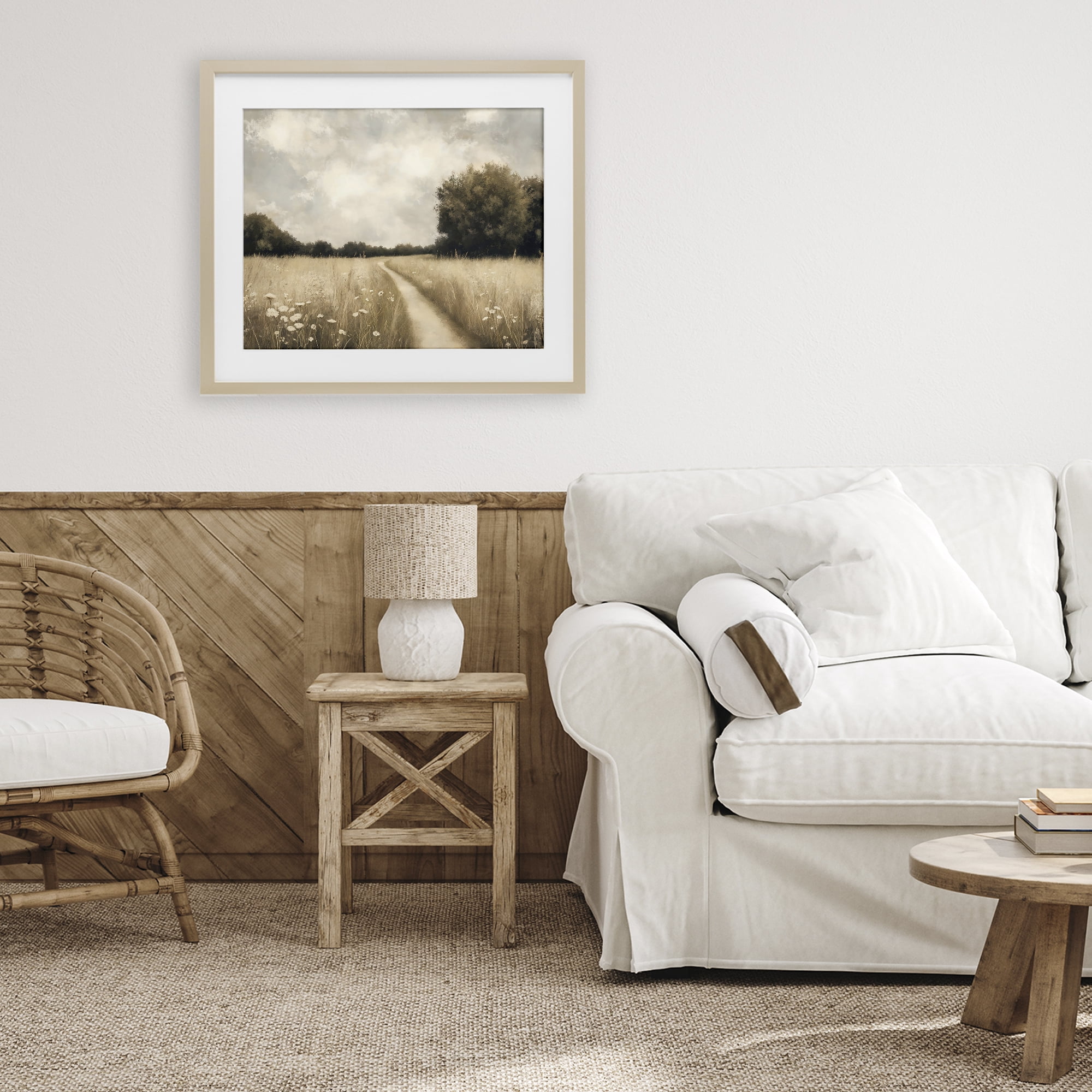 Stupell Industries Journey Through Wildflowers in Meadow Birch Framed Print Under Glass, design by Creative Studio