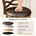 thumbnail image 5 of MF Studio 30" Bar Height Stool with Back Set of 3, Wood Swivel Bar Stool with Thick Upholstery Back & Extra Large Seat, Jacobean, 5 of 10