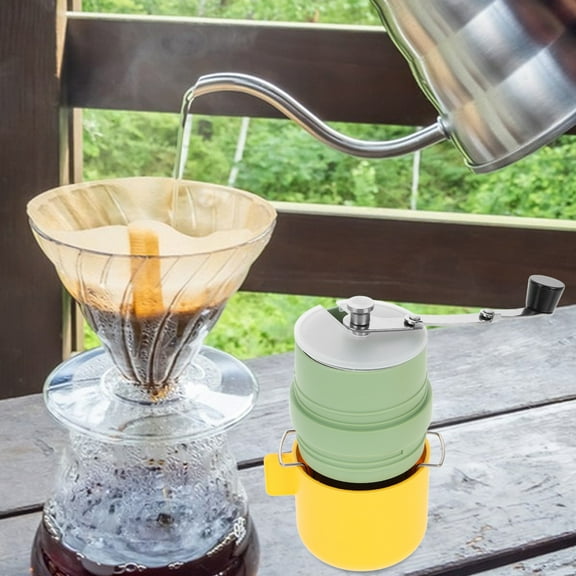 HIAKDOFT 1Pack Coffee Bean Mill Grinder Yellow For Manual Grinding And Filtering In The Outdoors