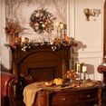 thumbnail image 6 of Valery Madelyn 6Ft Pre-Lit Fall Garland Lighted Harvest Garland with Red Orange White Pumpkin & Pine Cone for Thanksgiving Fireplace Farmhouse Front Door Banisters Porch, 6 of 8