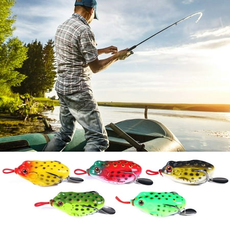 NIBOLOG 5.5cm/13g Frog Bionic Bait Simulation 3D Eyes Sharp Hook Universal Fishing Soft Rubber Sea Fishing Lure Bait with Jig Spoon Fishing Tackle