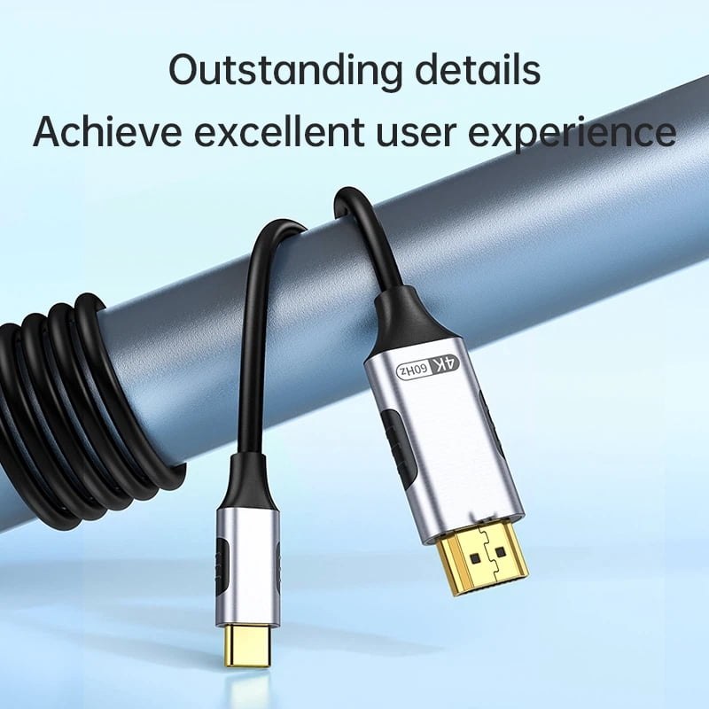Type C to HDMI Adapter Cable 4K 60Hz USB C to HDMI Cable for  USB C to HDMI Displays Cables
