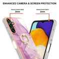 thumbnail image 4 of SaniMore for Samsung Galaxy A35 6.5" 2023 Case with 360 Degree Rotating Metal Ring Shockproof TPU Backplane Marble Pattern Luxury Fashion Anti-drop Cover For Galaxy A35, Lightpurple, 4 of 4