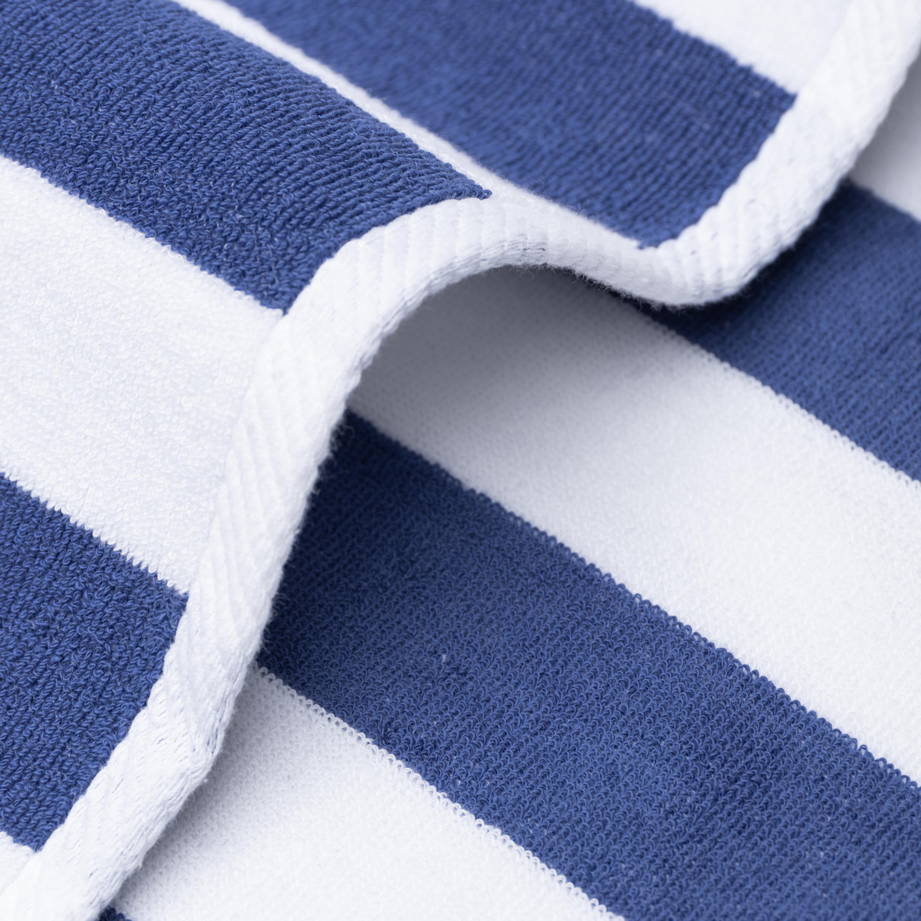 Cotton Paradise, Cabana Stripe Beach Towels 4 Packed, 100 % Cotton Extra Large Pool Towels, Oversized Swim Towels, Soft Absorbent Quick Dry, Navy Blue