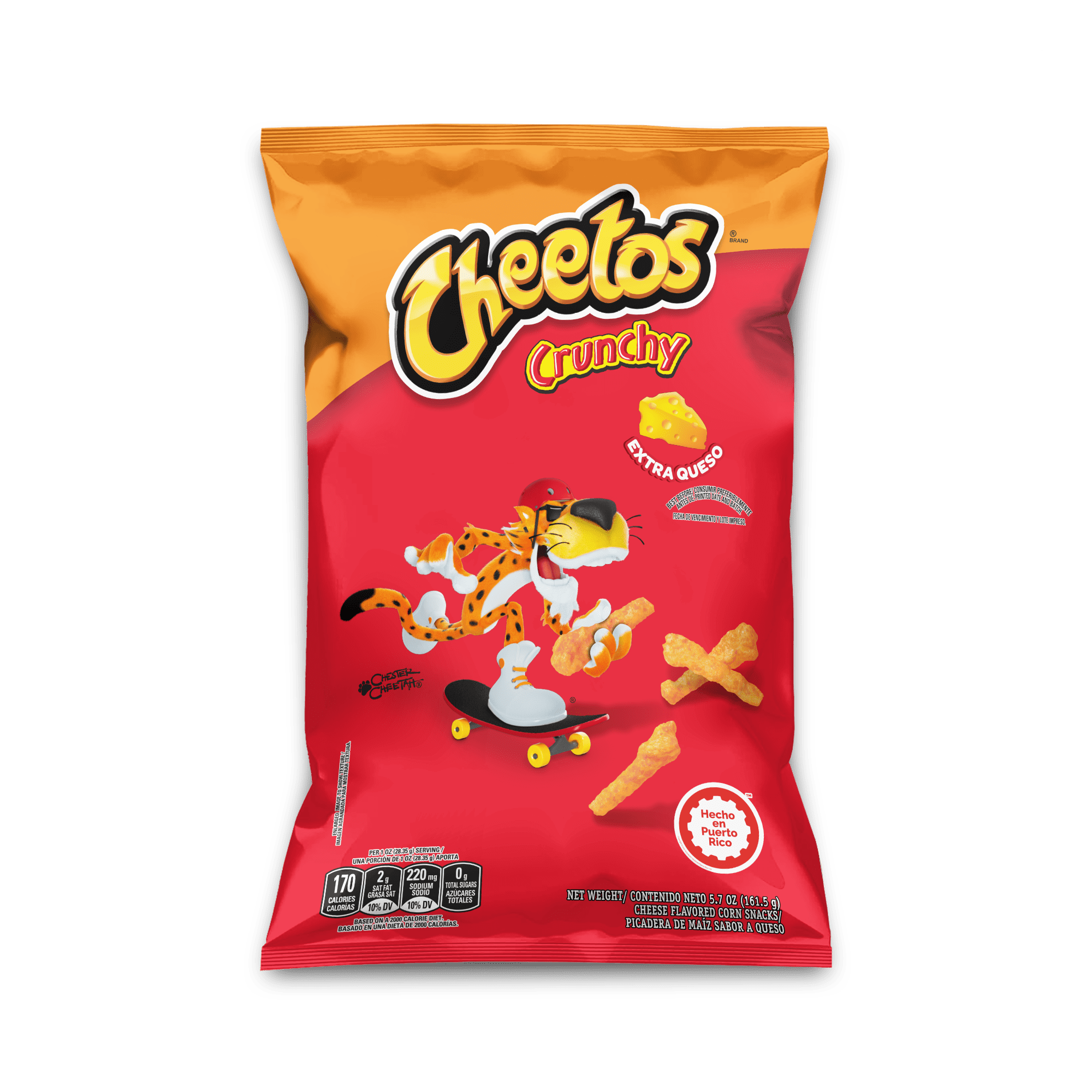 Cheetos Crunchy Cheese Flavored Snacks, 5.7 oz Bag