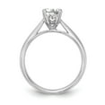 thumbnail image 2 of 14K White Gold mounting Ring Band Only Solitaire Engagement, Size 6, 2 of 7