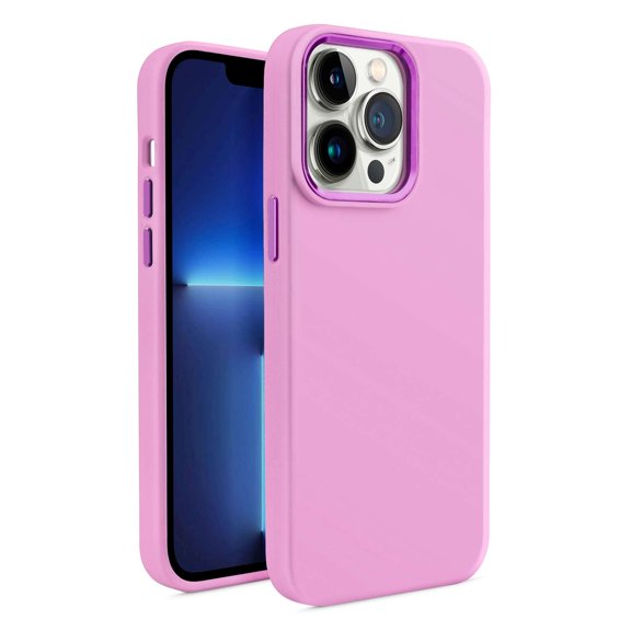 Bemz Phone Case Compatible with iPhone 15 - Liquid TPU Silicone (Metal Buttons/Camera Edges) Protection Cover (Magenta Pink)