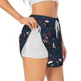 thumbnail image 1 of Balery Christmas Dachshund Pantalones cortos deportivos para mujer con forro y dos bolsillos, elásticos, para entrenamiento, gimnasio, yoga-XX-Large, 1 of 7