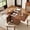 Fluted Extendable-Walnut, variant on Wirrytor Round Dining Table, Modern Farmhouse Kitchen Table, 47 Inch Coffee Circle Dining Tables with Wood Strip Base for Kitchen Living Room, Black