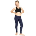 thumbnail image 2 of Stretch Is Comfort Stretchy Girl's Cotton Leggings Navy Blue Medium, 2 of 6