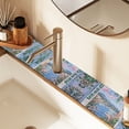 thumbnail image 2 of Yayeee Faucet Mat for Kitchen Sink 14.7" Diatomite Long Splash Guard Pad, Blue Floral Window, 2 Pack, 2 of 7