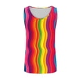 thumbnail image 4 of ZCFZJW Workout Tank Tops for Men Casual Tie Dye Colorful Striped Print Summer Sleeveless Vest Trendy Athletic Quick Dry Beach Hawaiian T-Shirts Multicolor#07 M, 4 of 5