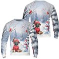 thumbnail image 3 of Hello Winter Pug Football Snowman Welcome Snowy Morning All Over Print 3D Sweatshirt Unisex Merch Dog Lover Gifts - 01012, 3 of 6