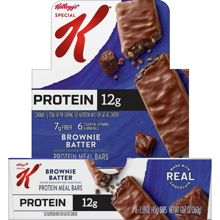 Kellogg's Special K Brownie Batter Chewy Protein Meal Bars, Ready-to-Eat,  12.7 oz, 8 Count