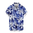 thumbnail image 5 of Men's Hawaiian Beach T Shirts Lapel Button Down Short Sleeve Shirts Men's Summer Casual Printed Turndown Lightweight Cool Comfy Vacation Tee Shirt Blouses, 5 of 6