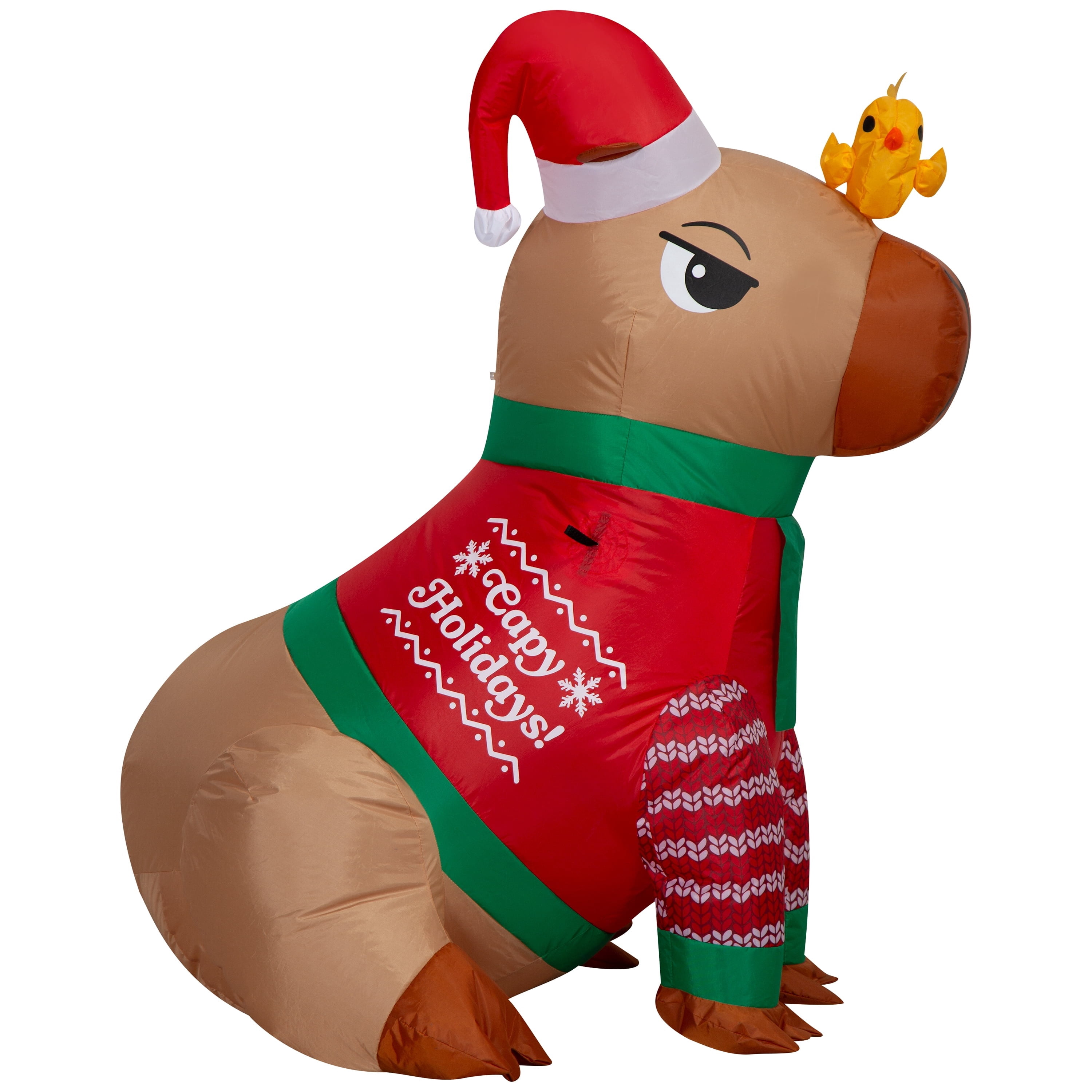Multicolor Capybara Christmas Airblown Yard Inflatable, 3.5', by Holiday Time