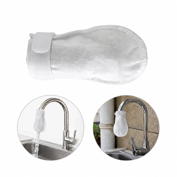 100 Pack High Density Faucet Filter Cotton Bag, Splash Proof Sediment Barrier Fine Fiber Tap Purifier, Kitchen Sink Water Filter Accessories