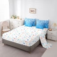 thumbnail image 5 of Feelyou Glitter Leopard Print Comforter Set 7pcs, Blue Sequin Print King Bedding Sets, 5 of 8