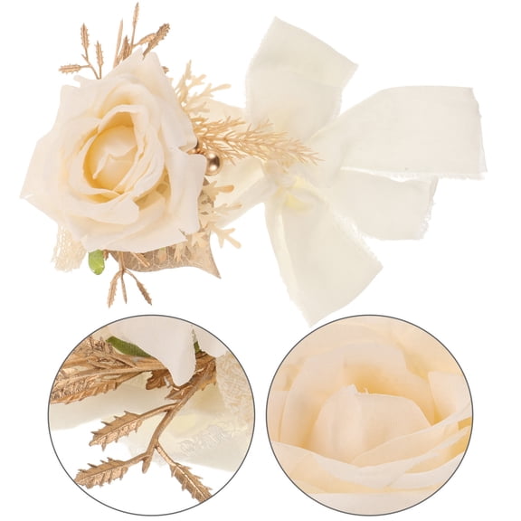 PENIKOKO Prom Wrist Corsage Bracelet with Silk Rose Flowers for Wedding, Homecoming, and Special Occasion Accessories