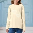 thumbnail image 6 of Auroural 5T Girls Shirts Long Sleeves CUHK Printed Round Neck Top For Spring And Summer Casual Pullover Boys And Girls Long Sleeved Base Shirt Beige, 6 of 6