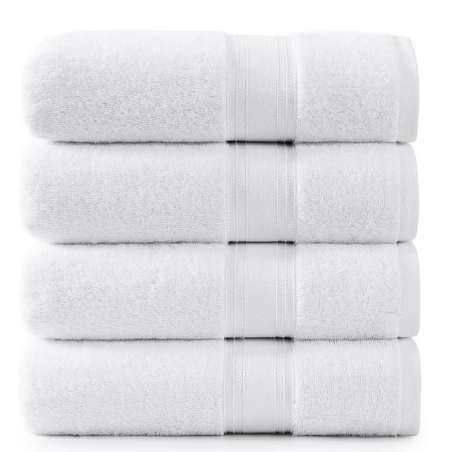 Toallas de baño algodón (Paquete de 4, 71 x 137 cm) - Sin torsión - Toallas Grandes para baño - Secado rápido, Muy Suaves y absorbentes - Calidad para Hotel y SPA - Juego de Toallas b