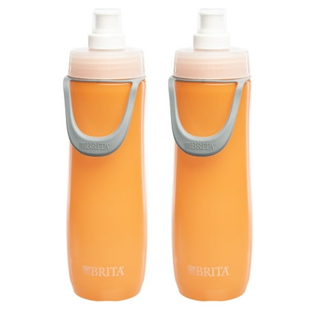 Water Filter Bottle Brita (2 Pack) 20oz Water Bottles With Straw And Brita Water Filter Brita Water Bottle Sport Workout Squeeze Bottle ()