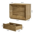 thumbnail image 4 of Tribesigns 35.43" Wide Nightstand, Oak Large Night Stand with Drawers, Farmhouse Oversized Nightstand Bedside Table, Oak, 4 of 6