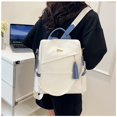 thumbnail image 3 of REMANLAND Women's White and Blue Backpack Purse with Tassel, Top Handle, Detachable Shoulder Strap and Side Pockets, 3 of 10