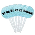 thumbnail image 1 of Vinnie Cupcake Picks Toppers - Set of 6 - Blue Speckles, 1 of 1