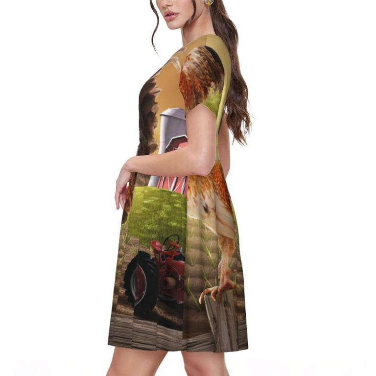 country t shirt dresses Blended Women's Country Heart Short Sleeve Mini T-Shirt Dress