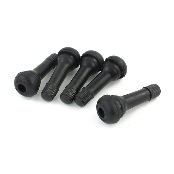 Unique Bargains Car Vehicle Black Plastic Cap Rubber Tire Tyre Valve Stem Set 5 Pcs