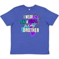 thumbnail image 3 of Inktastic Suicide Prevention I Wear Teal and Purple for My Brother Youth T-Shirt, 3 of 5